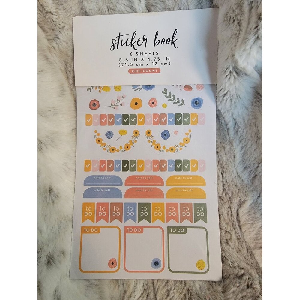 Sticker Book With Assorted Designs & Letters  6 Sheets 8.5" x 4.75"  Decorati